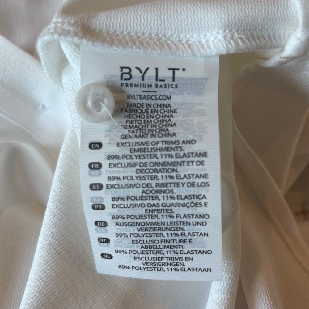 BYLT Premium Basics Performance White Button Down Shirt Stretch Mens Size XL - Picture 5 of 12
